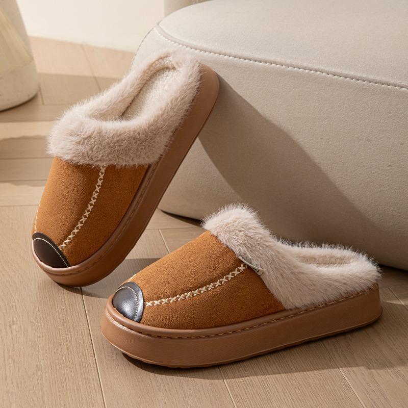 New Wool Cotton Slippers Home Thickened Non-slip Couple Cotton Slippers Winter Plush Cotton Slippers