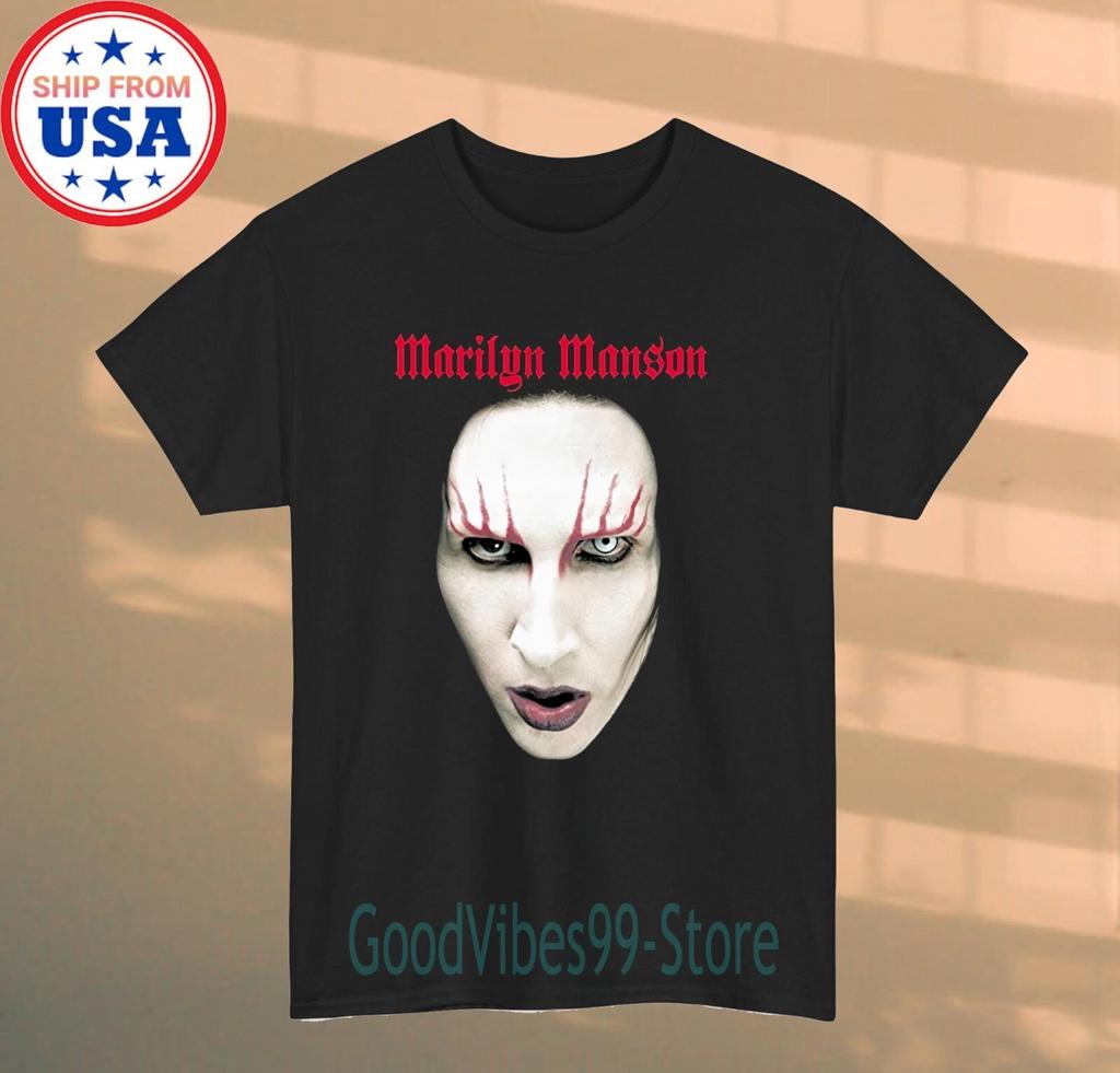 Marilyn Manson Face Black Size S-5XL