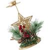 1pc Holder Christmas Decoration Wooden Iron Xmas Party Candlestick Desktop Tabletop Decorative Stand Festive Holiday