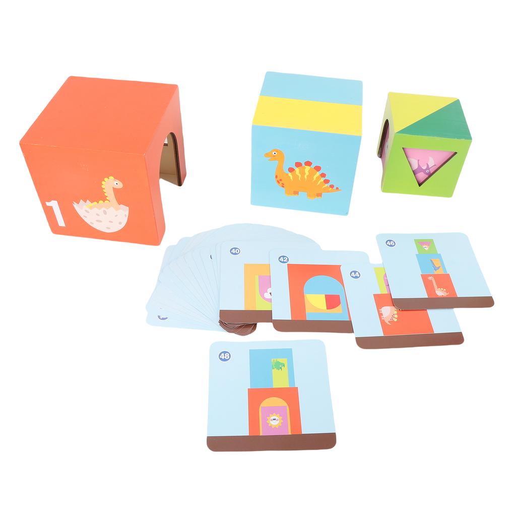 Wooden Stacking Box Toy Animals Colors Cognition Nesting Blocks for Kids Early Education Parent Chil