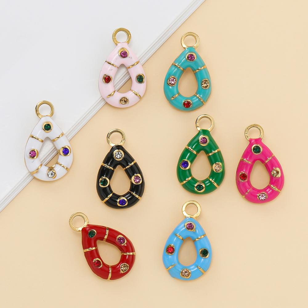 1 pièce/lot Pendentifs Triangle Ovale Cœur d'Amour Multicolores en Acier Inoxydable Pour Bracelet Collier DIY Accessoires de Bijoux