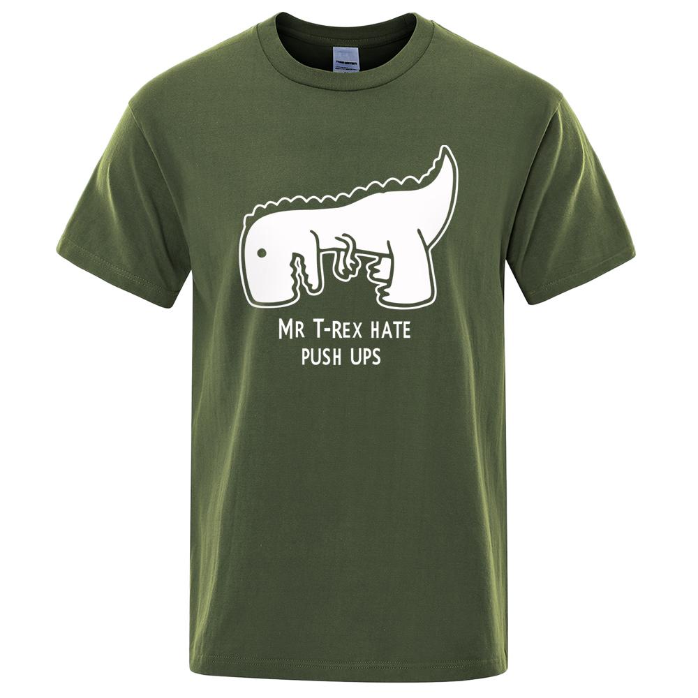 Cotton Tee Cotton Cool Men Women T-Shirt Tea Rex Funny Cartoon Print Short Sleeve T Shirt Mr Trex Hate Push Ups Tee Shirt Casual Brand Tops