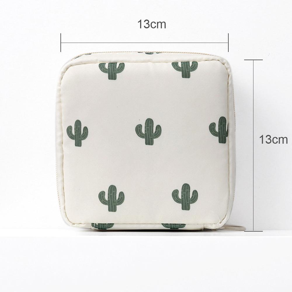 Women Portable Sanitary Napkin Tampon Storage Bag Cotton Travel Makeup Storage Bag Literary Zipper Coin Purse Sundries Storage#w