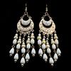 Women Retro Crescent Moon Ear Drops Dangles Tassel Hook Earrings Boho Style
