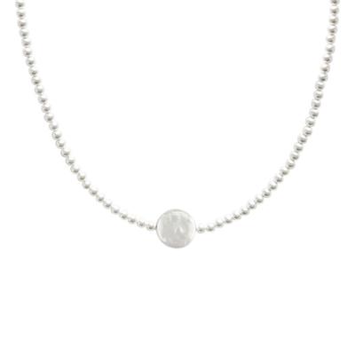 Efor. Flat Pearl Dew Drop Necklace WH