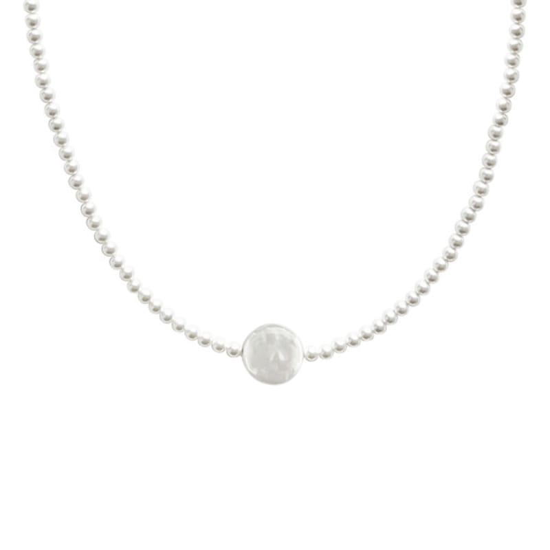 efor. Flat Pearl Dew Drop Necklace WH