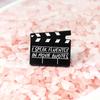 Creative Movie Clapboard Enamel Brooch Pin Unisex Denim Jacket Collar Badge