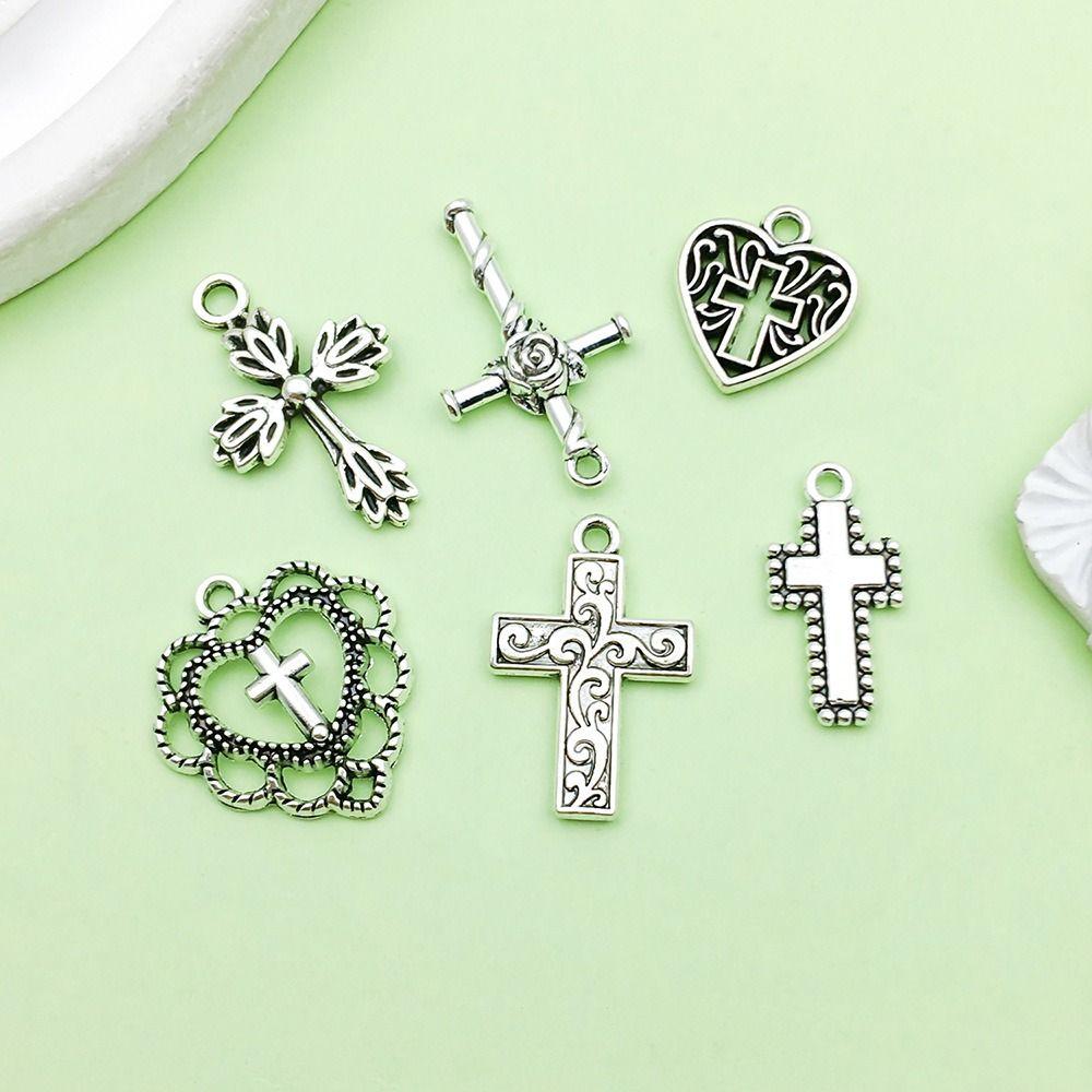20Pcs Vintage DIY Bracelets Jewelry Making Materials Handmade Handcrafts Cross Necklaces Retro Alloy Pendants Jewelry Design