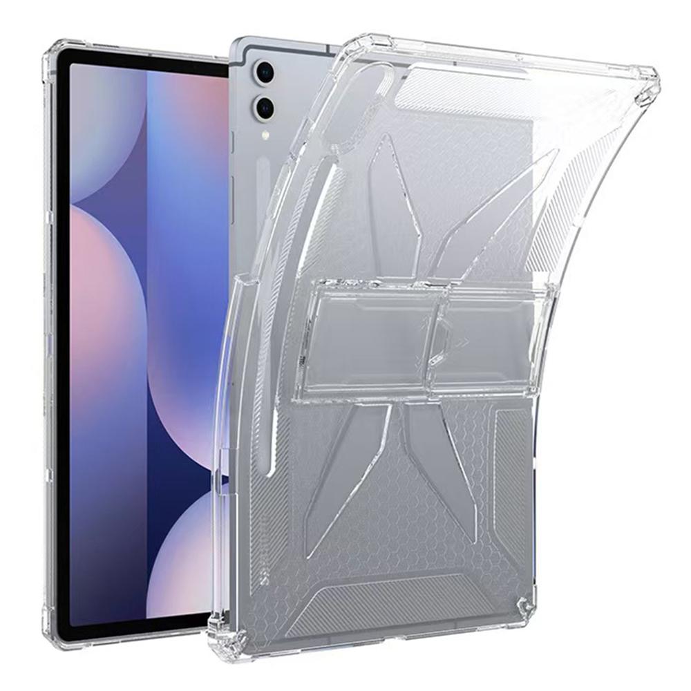 

For Samsung Galaxy Tab S9 FE+ Clear Case Kickstand Shockproof TPU+PC Tablet Cover with Pen Slot As Shown A