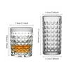 10.3oz/11.4oz High End Wine Glasses Cocktail Glass Diamond Glass Cup Transparent Whiskey Glass Bar Water Bottle Party Brandy Cup