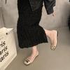 Square Head Color Matching Gentle Wind Shoes Women's New Spring and Autumn Light Mouth Skirt