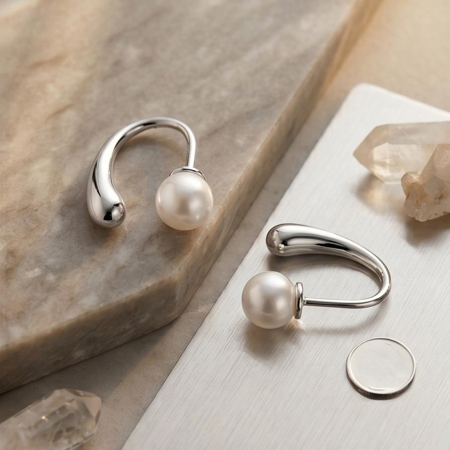 2026 Elegant French Gold Imitation Pearl Water Drop Earrings for Women, Detachable & Exquisite