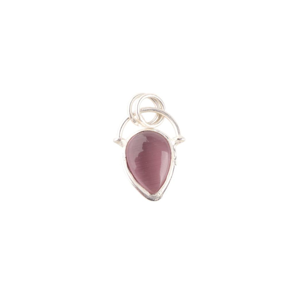 Purple Cat's Eye Gemstone 925 Sterling Silver Jewelry Pendant Anniversary Gift PP-56-41