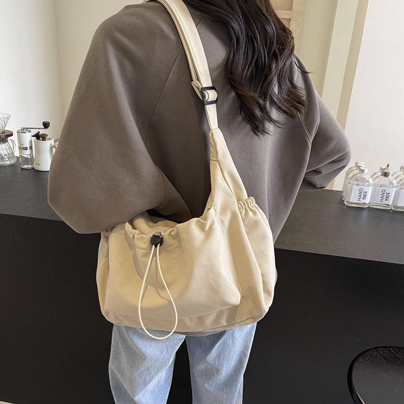 Drawstring Lightweight Bag Women's Large Capacity Crossbody Bag Commuter Shoulder Bag