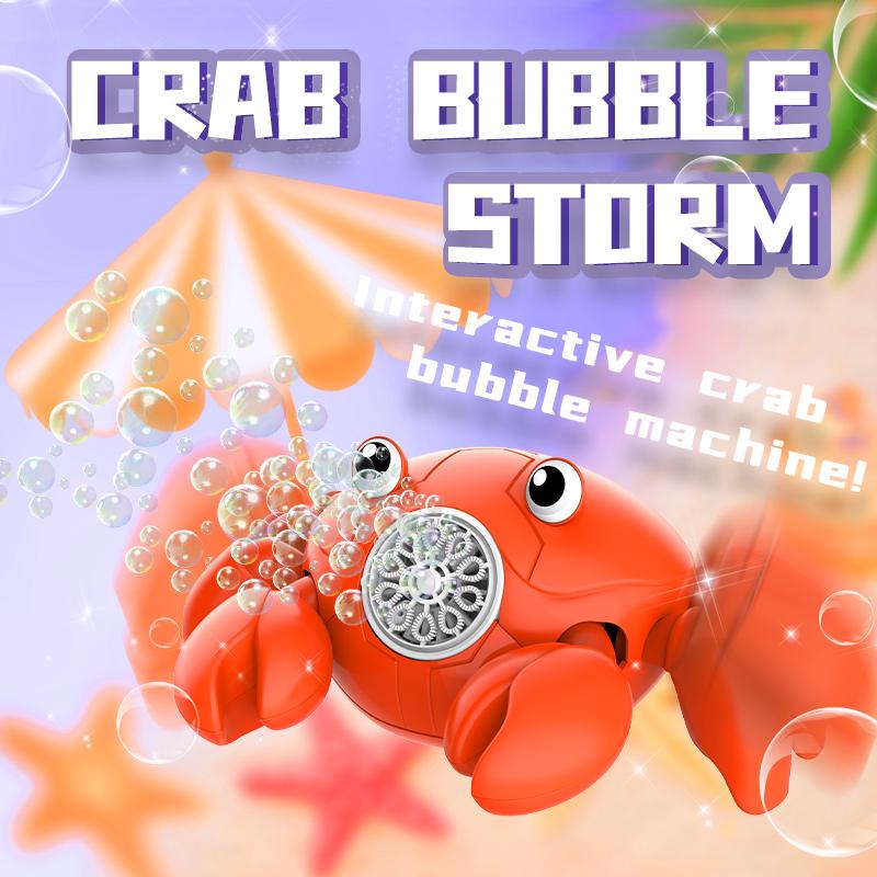 Crawling Crab Bubbles Machine Music Lights Electric Bubbles Blowing Toy Outdoor Party Gifts for Children Automatic Bubbles Toys