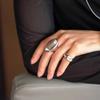 Design Retro Oval Transparent Acrylic Water Drop Rings for Women Men Charm Trendy Adjustable Finger Party Jewelry Gift