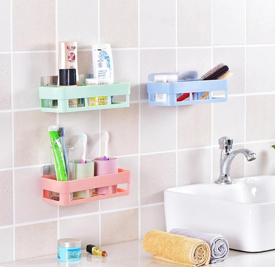 Organizator Raft Baie Toaletă Adeziv Coș Depozitare Șampon Gel Decor Raft Colț Duș Accesorii