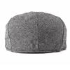 British Style Herringbone Flat Cap for Men Vintage Plaid Beret Hat Autumn Spring Casual Newsboy Cap Breathable Duckbill Hat