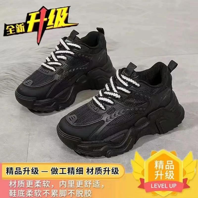 

Fashion New Exquisite Women s Sneakers Thick soled Height Increasing Fashion Casual Board Shoes for Youth Outdoor Running Shoes 40 чёрный