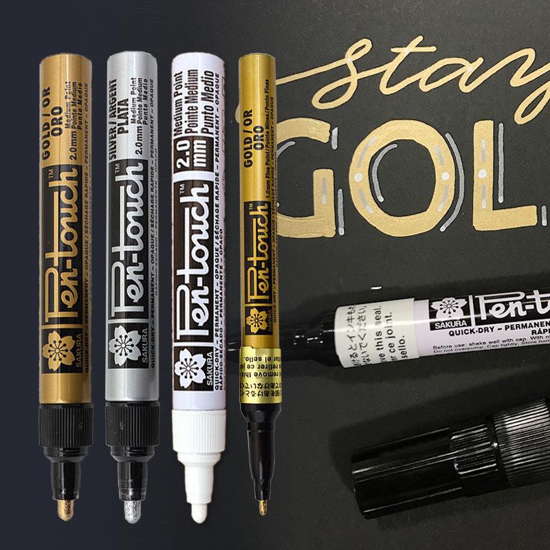 Sakura Flower Gilding & Outline Pen Set - Gold & Silver