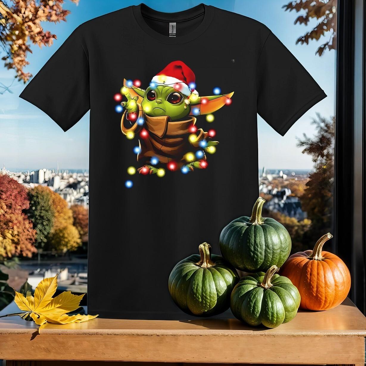 Cute Star Wars Baby Yoda Christmas T-shirt T shirt Men Women Unisex Tshirt SY68 XL