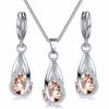 Zircon Crystal Pendant Earrings Two-Piece Set: Alloy Rhinestone Jewelry for Women
