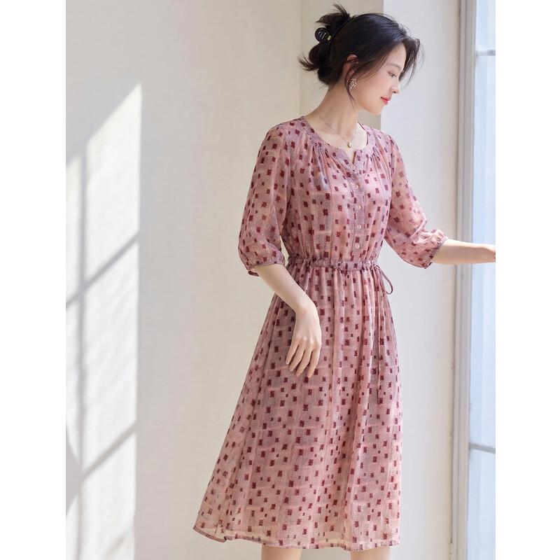 Elegant Summer Mid-Sleeve A-Line Dress 2XL