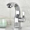 Single Hole Copper Curved Basin Sink Faucet Bathroom Deck Cold Water Outlet Tap