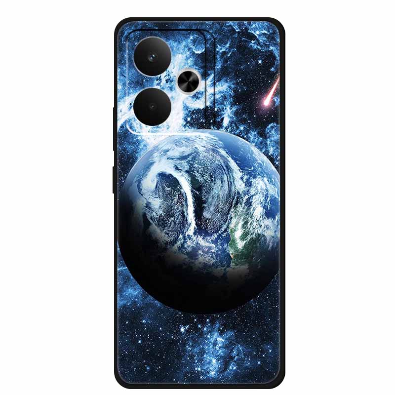 Phone Case For Realme GT 7T Case Flowers Soft Black Silicone Back Cover For Realme 14 5G 15 Pro GT7 Case Shockproof Coque Fundas