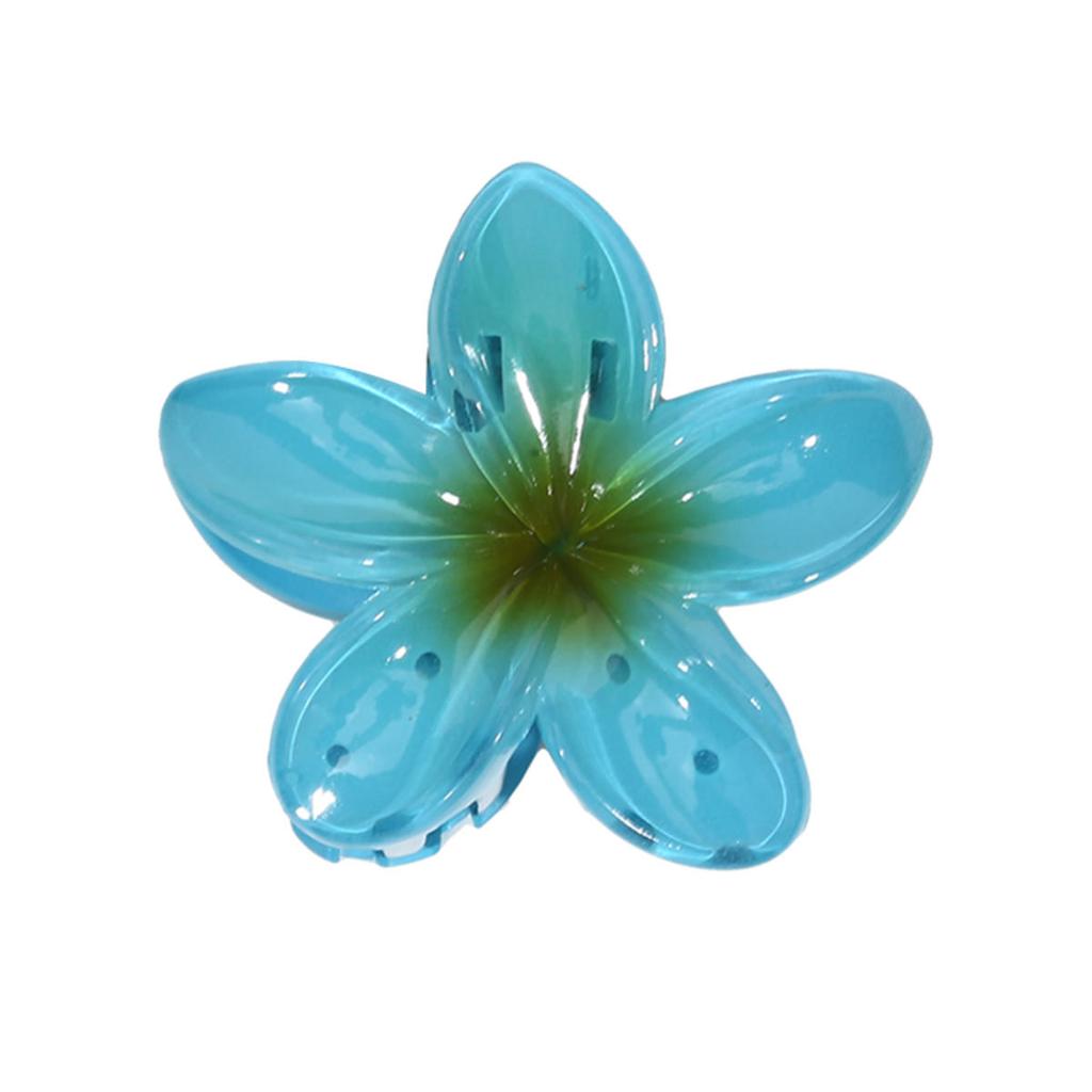 Hawaiian Style Gradient Flower Crab Hair Clips for Women Plumeria Barrettes Beach Vacation Hair Claw for Thin/Thick Hair Accessories