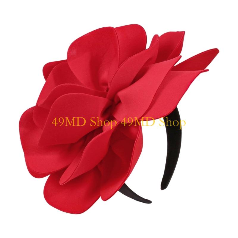 49MD Fabric Flower Headbands Bold Evening Event Hair Accessory Hairpiece Stylish Design