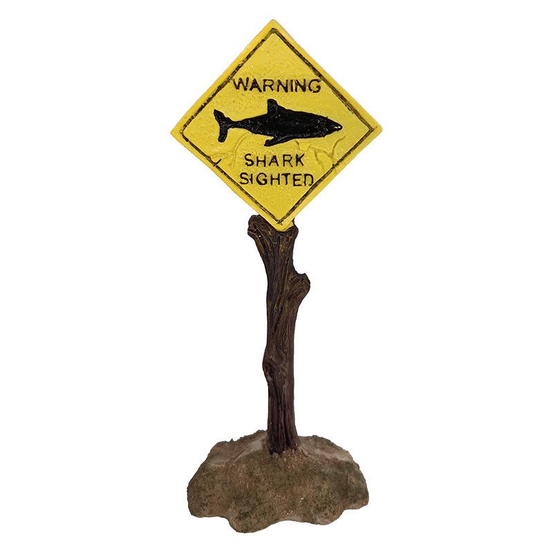 Creative Resin Shark Skull Aquarium Decoration: Fish Tank Warning Sign Ornament for Landscaping.