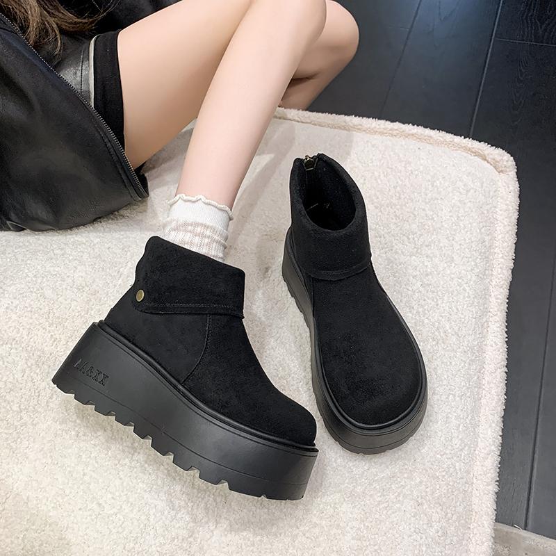 Fashion Women's Snow Boots 2025 Autumn New Thick Sole Heightening Suede Birken Boots Women's Shoes)