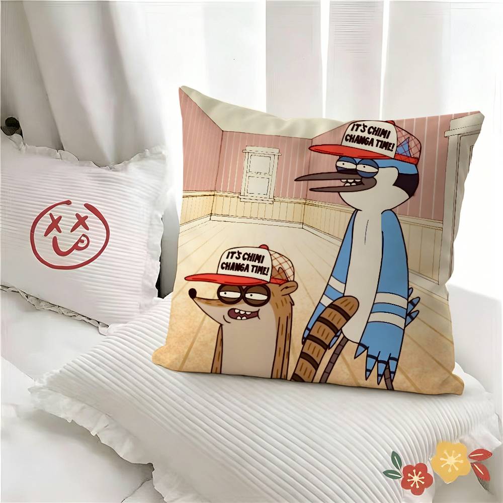 pc Regular Show Pillow Case Fashion Square Pillowcase Bedroom Sofa Room Ins Decoration Leisure