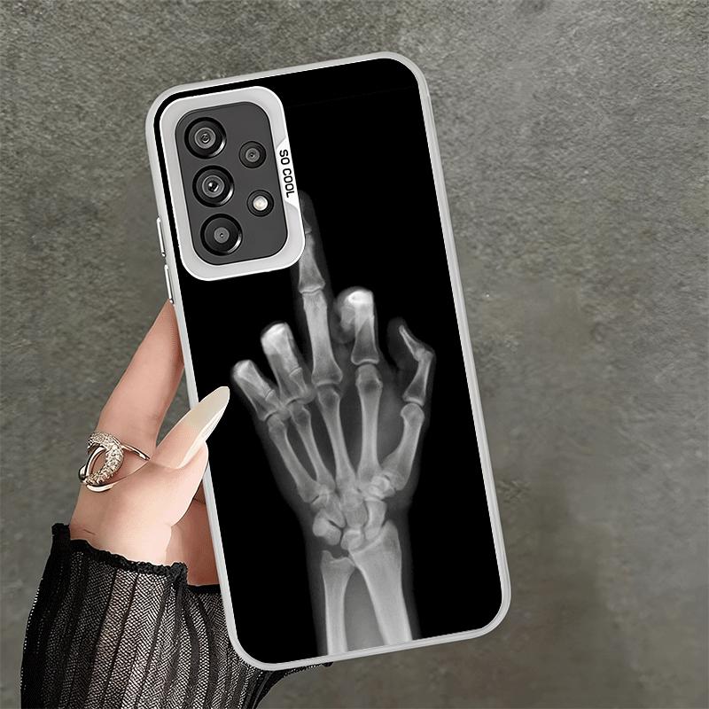 Funny X-Ray Hand Bones Shockproof Phone Case for Samsung A17 A16 A15 A14 A37 A57 A36 A56 A26 A35 A55 A25 A34 A54 A24 A13 A23 A33