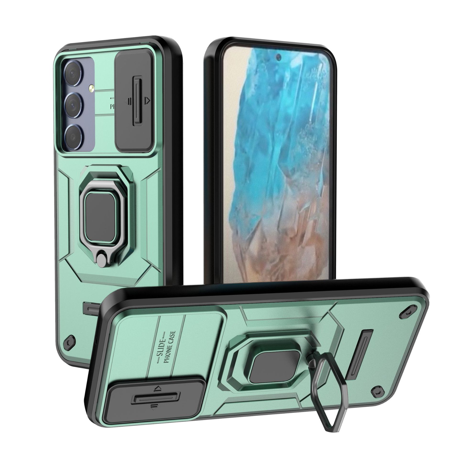 

Samsung Galaxy M35 Phone Case,Military-Grade Magnetic Kickstand Phone Case Cover for Samsung Galaxy M35 зелений