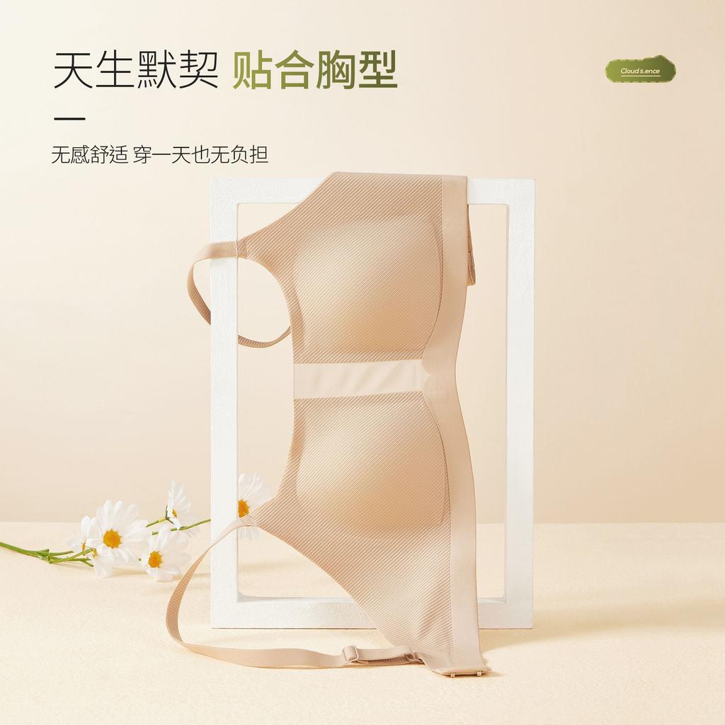 Thin seamless underwear women's big breasts are small and thin without steel rings, small ears, sub-breasts, anti-sagging large size bra cover