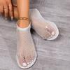 Fashion 2025 Women's New Luxury Brand Round Toe Flat Bottom Sandals Hollow Short Boots Water Diamond Sexy Flat Slippers Sandals