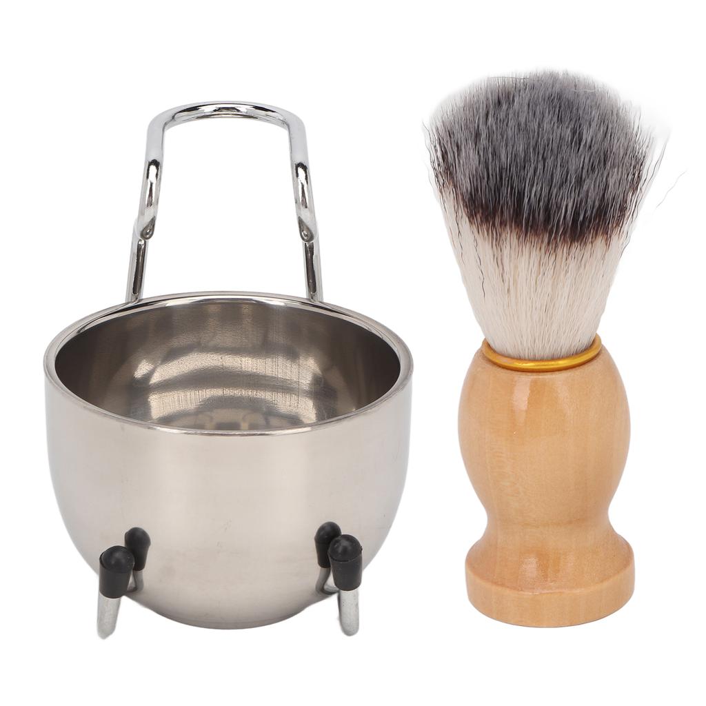 Men Shaving Brush Set Multifunctional 3 in 1 Shaving Brush Holder Soap Bowl Kit for Home Salon