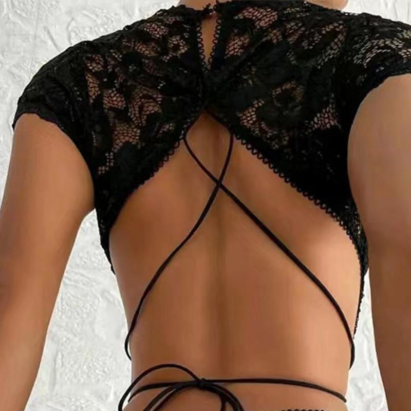 Spitzen-Patchwork Sexy Spaß Einteiler Transparenter Enganliegender Spice Girls Formgebender Einteiler Damen