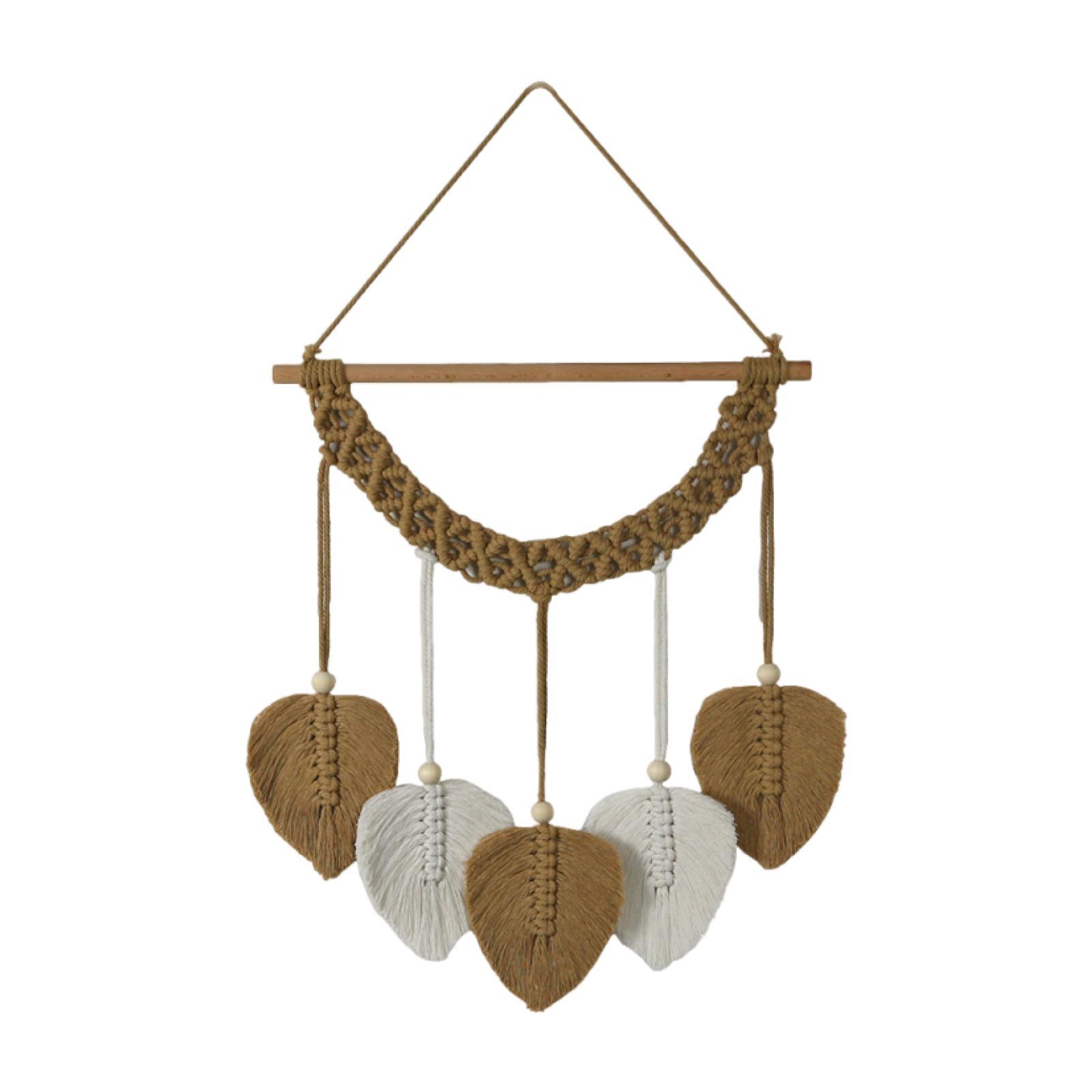 Macrame Wall Hanging, Leaves Tapestry, Boho Decoration, Crafts, Handmade, Woven