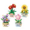 Diy Hand-assembled Flower Buildingblocks With Small Pieces, Everlasting Hand-held Flower Toys