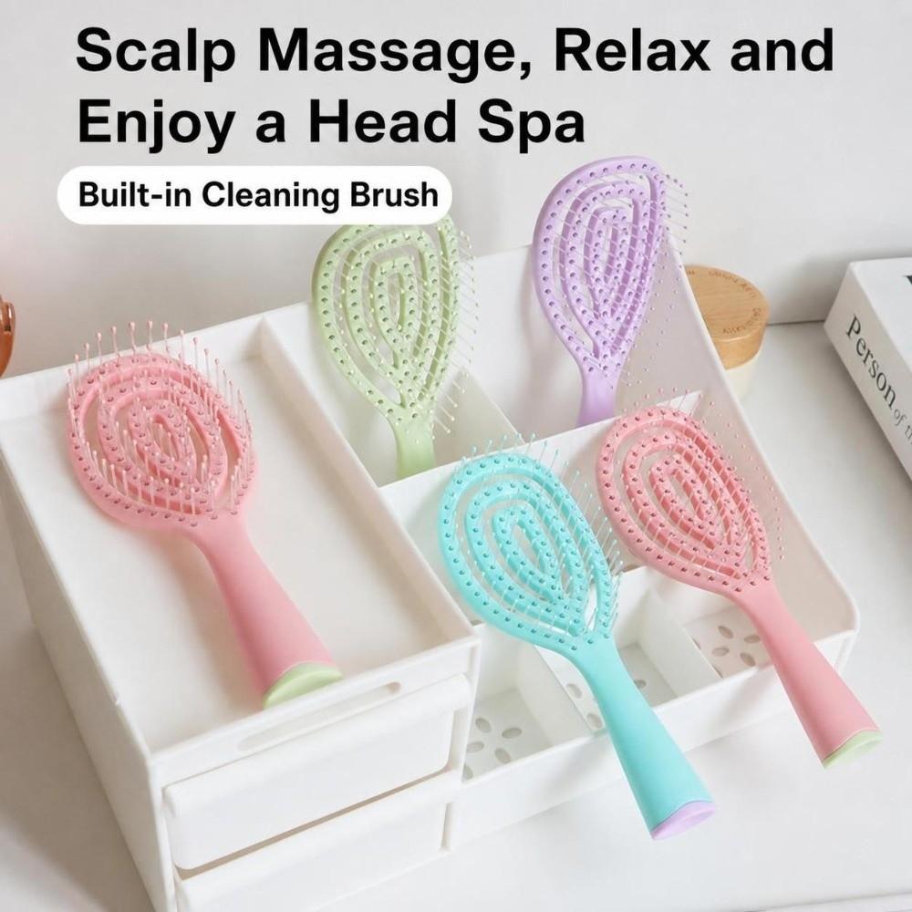 Oval Shape Detangling Hair Brush Hollow Out Scalp Massage Comb New Hair Comb All Hair Types