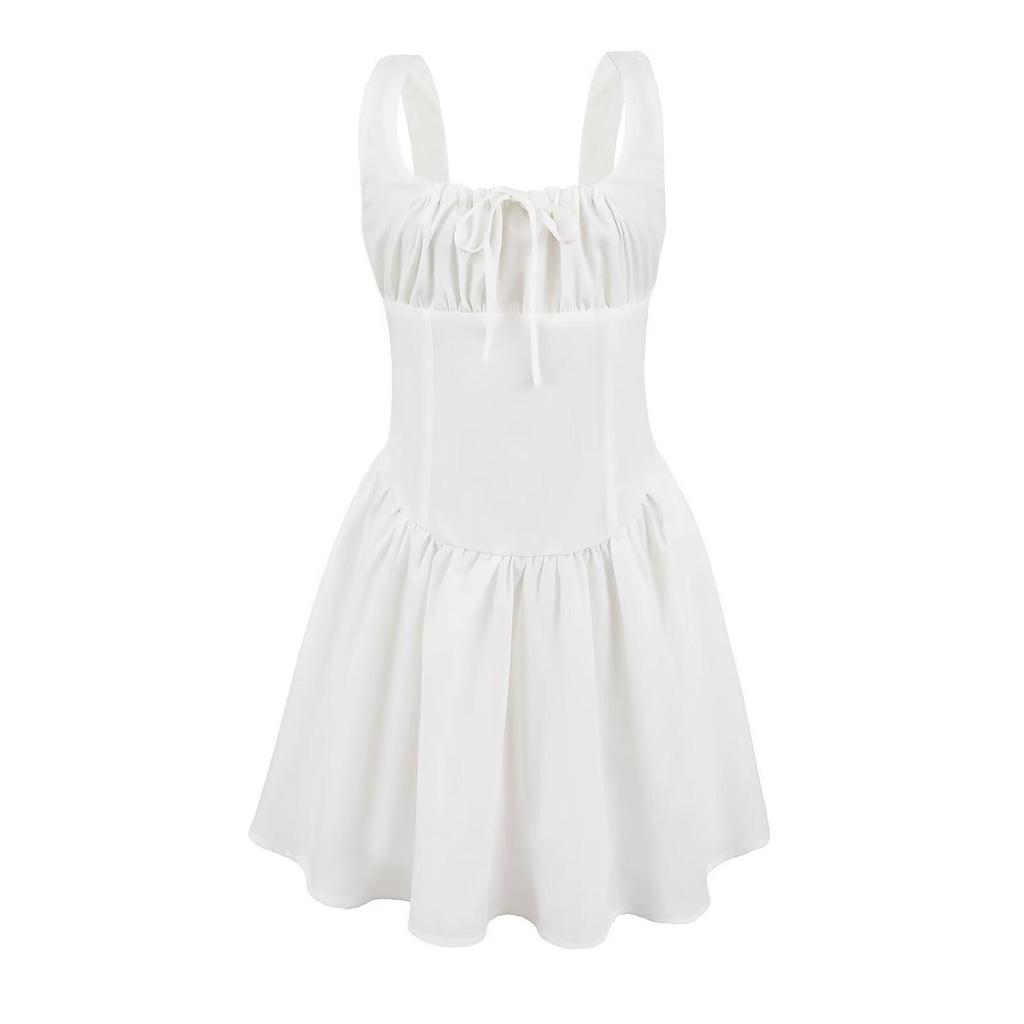 Robe à bretelles spaghetti imprimée style européen et américain pour femmes printemps 2025, moulante à la taille