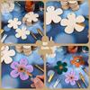 20pcs DIY Wooden Flower Hanging Ornaments - Blank Craft Disks for Holiday Trees, Valentine'S Day, Weddings & Birthdays