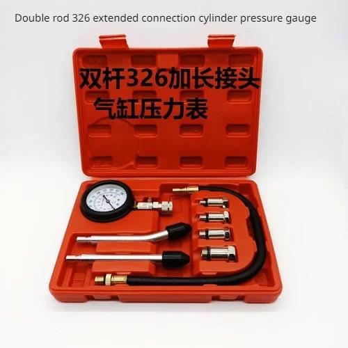 Auto-Motor-Kompressionsprüfer-Kit, Motor-Kompressionsprüfer, Motorzylinder-Druckmessgerät für Benzin, Gas, Motorrad, Auto, LKW