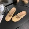 Summer wear sandals bag head shoes women's single shoes round head not tired feet rhinestone one pedal inner height increase half drag