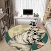 1PC Moonlit Whiskers Office Round Area Rug,  Mat Suitable ForOffice, Under Office Chairs Bedroom Living Room Home Decor, Room Deco