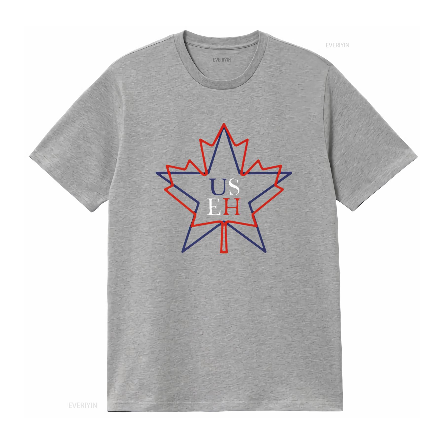 

Vintage USA Canada USEH US Flag American Canadian T Shirt for Women Fashionable and Breathable Summer Top Black 4XL vintage S