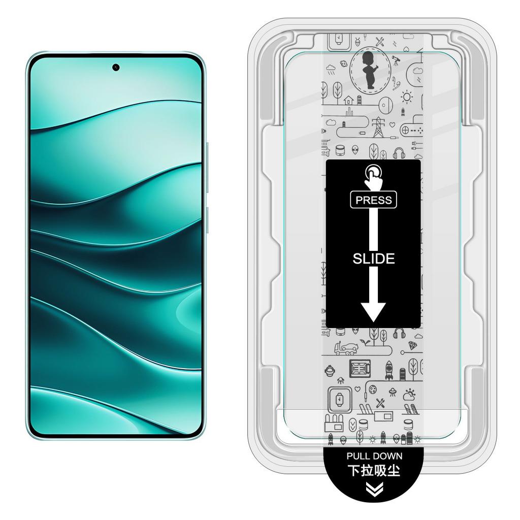 IMAK H-serien För Xiaomi Redmi Note 14 5G Skärmskydd i härdat glas Dammfri installationsfilm (Lås upp med fingeravtryck)
